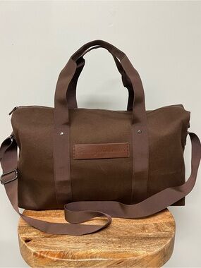 Tommy Bahama Brown Canvas Weekender Duffel Bag